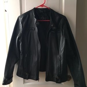 Black leather jacket